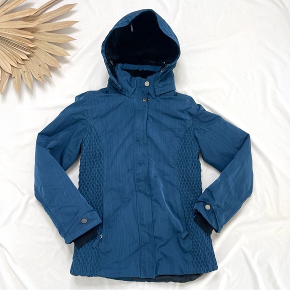 Obermeyer Lexington Thermore Insulated Blue Black Hooded Ski Snow Jacket Size 4